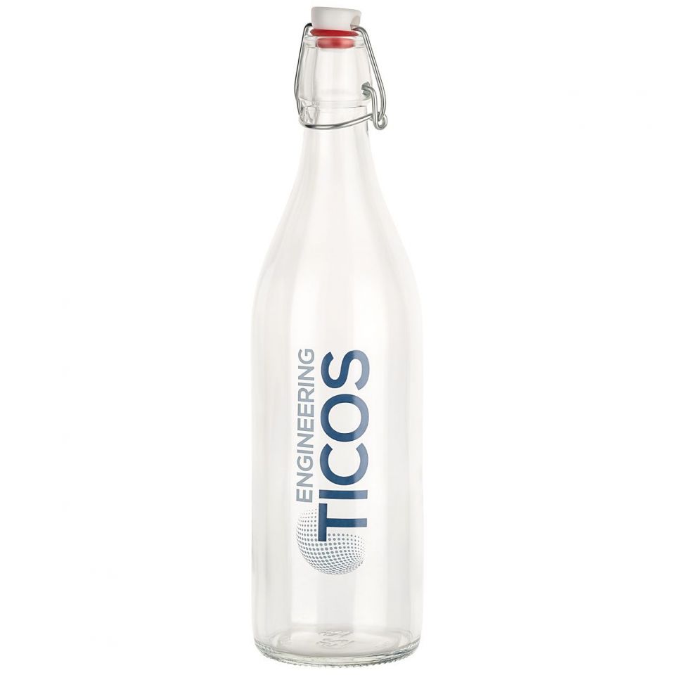 Bügelflasche Retro 1L Retro Glasflaschen mit Firmenlogo ✓ online berechnen ✓ individuell bedrucken ▷ Glasflaschen als Giveaway bei !