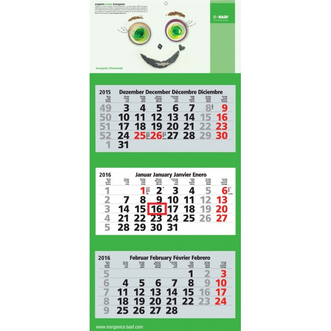 3 MONATS WANDKALENDER günstig bedrucken mit Logo als Werbegeschenk ab 3