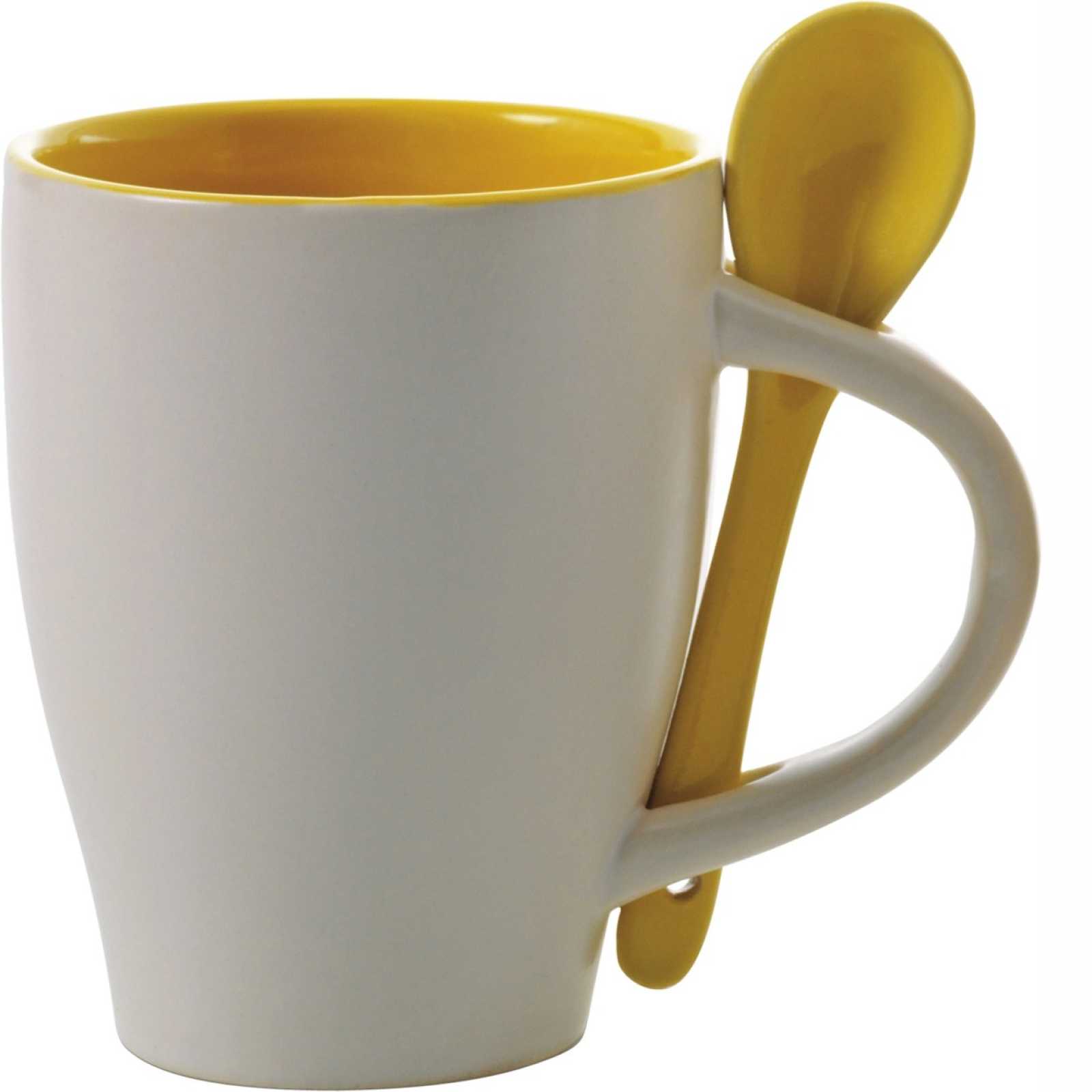 Tasse mit Löffel 300ml günstig bedrucken mit Logo als Werbegeschenk ab 2,70 CHF | WIPEX ...